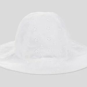 Elegant White Eyelet Sun Hat 12-18m